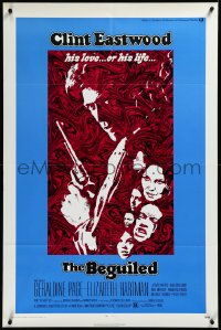 3p0651 BEGUILED 1sh 1971 cool psychedelic art of Clint Eastwood & Geraldine Page, Don Siegel
