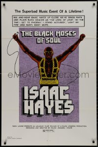 3p0658 BLACK MOSES OF SOUL 1sh 1973 Isaac Hayes, the superbad music event of a lifetime!