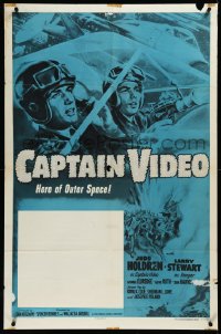 3p0671 CAPTAIN VIDEO: MASTER OF THE STRATOSPHERE 1sh R1958 Judd Holdren as Hero of Outer Space!