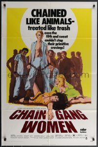 3p0674 CHAIN GANG WOMEN 1sh 1971 Michael Stearns, Robert Lott, Barbara Mills, chained like animals!