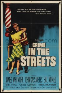 3p0680 CRIME IN THE STREETS 1sh 1956 directed by Don Siegel, Sal Mineo & 1st John Cassavetes!