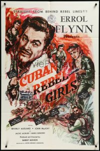 3p0681 CUBAN REBEL GIRLS 1sh 1959 Barry Mahon directed, art of Errol Flynn & bad girls in action!