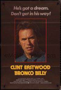 3p0666 BRONCO BILLY English 1sh 1980 Clint Eastwood, cool different close-up image & tagline!