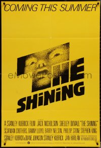 3p0907 SHINING advance English 1sh 1980 Stanley Kubrick, Jack Nicholson, Duvall, Saul Bass art!