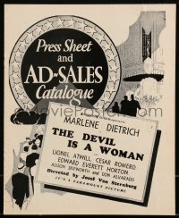3p0227 DEVIL IS A WOMAN English pressbook 1935 Marlene Dietrich, Atwill, Josef von Sternberg, rare!