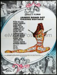 3p0109 CASINO ROYALE French 1p 1967 Bond spy spoof, sexy psychedelic Kerfyser art + photo montage!