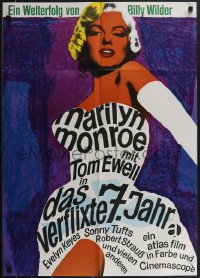 3p0309 SEVEN YEAR ITCH German R1966 Wilder, art of Marilyn Monroe by Dorothea Fischer-Nosbisch!