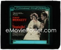 3p1662 STEPPING OUT glass slide 1919 close up of pretty Enid Bennett & Niles Welch!