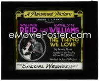 3p1667 THING WE LOVE glass slide 1918 Wallace Reid stops German spies from blowing up a factory!