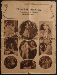 3p1594 BLOOD & SAND 16x22 herald 1922 matador Rudolph Valentino, Lila Lee, Nita Naldi, love triangle!
