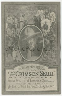 3p1604 CRIMSON SKULL herald 1921 all-colored cast, Anita Bush, cowboy Lawrence Chenault!