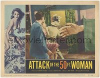 3p1118 ATTACK OF THE 50 FT WOMAN LC #7 1958 wacky fx image of giant hand attacking through doorway!