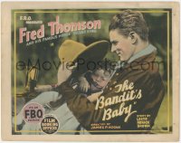 3p0999 BANDIT'S BABY TC 1925 great close up of cowboy Fred Thomson holding young child, ultra rare!