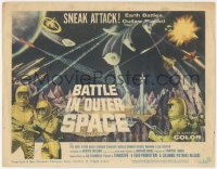 3p1000 BATTLE IN OUTER SPACE TC 1960 Uchu Daisenso, Toho sci-fi, Earth battles outlaw planet!