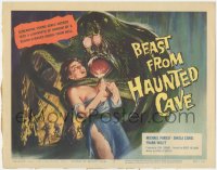 3p1002 BEAST FROM HAUNTED CAVE TC 1959 Roger Corman, best art of monster with sexy uncensored victim!