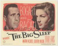 3p1006 BIG SLEEP TC 1946 c/u of Humphrey Bogart & sexy Lauren Bacall, Howard Hawks classic, rare!