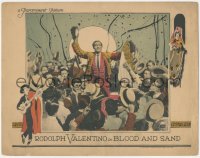 3p1131 BLOOD & SAND LC 1922 huge crowd cheers for matador Rudolph Valentino after bullfight!