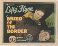3p1009 BREED OF THE BORDER TC 1924 close up of Maurice Lefty Flynn fighting bad guy, ultra rare!