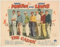 3p1140 CADDY LC #1 1953 line up of Dean Martin, Jerry Lewis & real life golf champs holding clubs!