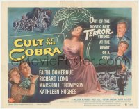 3p1019 CULT OF THE COBRA TC 1955 artwork of sexy Faith Domergue & giant cobra snake!