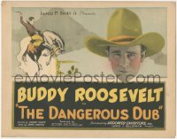 3p1020 DANGEROUS DUB TC 1926 portrait of cowboy Buddy Roosevelt & art on bucking bronco, ultra rare!