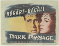 3p1022 DARK PASSAGE TC 1947 great close up of smoking Humphrey Bogart & sexy Lauren Bacall, rare!