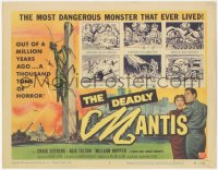 3p1023 DEADLY MANTIS TC 1957 classic art of the giant thousand ton insect on Washington Monument!