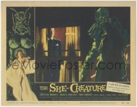 3p1312 SHE-CREATURE LC #5 1956 c/u of the monster from Hell staring at Chester Morris through window!