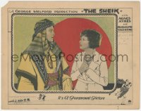 3p1313 SHEIK LC 1921 great portrait of shocked Rudolph Valentino staring at Agnes Ayres, very rare!