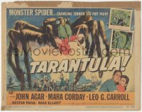 3p1088 TARANTULA TC 1955 Jack Arnold, Reynold Brown art of town running from 100 ft spider monster!