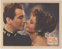 3p1338 THIS IS MY AFFAIR LC 1937 romantic c/u of Barbara Stanwyck & Robert Taylor about to kiss!