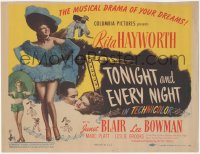 3p1094 TONIGHT & EVERY NIGHT TC 1944 super sexy showgirl Rita Hayworth, Janet Blair & Lee Bowman!