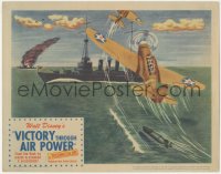3p1357 VICTORY THROUGH AIR POWER LC 1943 great cartoon image of fighter planes, torpedo & battleship!