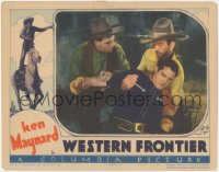 3p1361 WESTERN FRONTIER LC 1935 two bad guys find the tattoo hidden on Ken Maynard's arm!