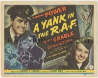 3p1102 YANK IN THE R.A.F. TC 1941 different montage of Tyrone Power & pretty Betty Grable images!