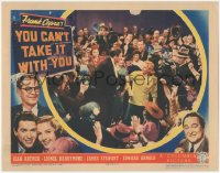 3p1371 YOU CAN'T TAKE IT WITH YOU LC 1938 crowd & photographers mob James Stewart & Jean Arthur!