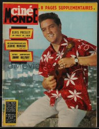 3p0406 CINEMONDE French magazine June 30, 1962 cover portrait of Elvis Presley in Hawaiian shirt!