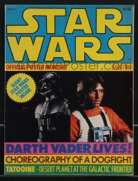 3p0434 STAR WARS #2 magazine 1977 unfolds to create a full-color 23x34 poster of Darth Vader!