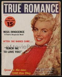 3p0436 TRUE ROMANCE magazine January 1957 cover portrait of sexy Marilyn Monroe in Bus Stop, rare!