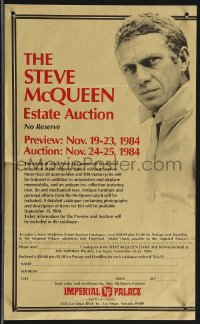 3p0148 STEVE McQUEEN auction flyer 1984 catalog order form for estate auction in Las Vegas!