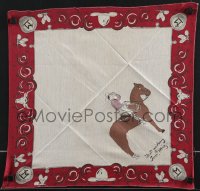 3p0151 TOM MIX kerchief 1920s great art of the western cowboy star on his horse Tony, Best Wishes!