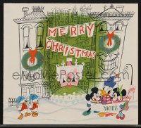 3p1681 WALT DISNEY Christmas card 1951 cartoon art of Mickey, Donald, Minnie, Peter Pan & more!