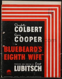 3p0060 BLUEBEARD'S EIGHTH WIFE pressbook 1938 Claudette Colbert, Gary Cooper, Ernst Lubitsch, rare!