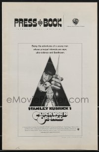 3p0062 CLOCKWORK ORANGE int'l pressbook 1973 Stanley Kubrick classic, Malcolm McDowell!