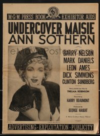 3p0099 UNDERCOVER MAISIE pressbook 1947 great images of cutest policewoman Ann Sothern, ultra rare!
