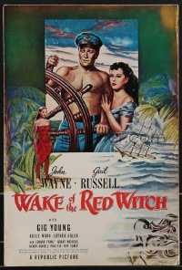 3p0100 WAKE OF THE RED WITCH pressbook 1949 art of barechested John Wayne & Gail Russell, rare!