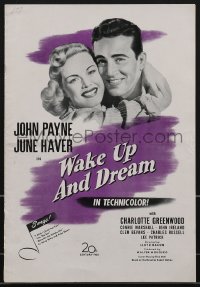 3p0101 WAKE UP & DREAM pressbook 1946 great images pretty June Haver & John Payne, very rare!!