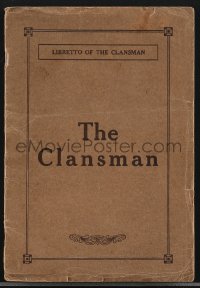 3p1694 BIRTH OF A NATION world premiere souvenir program book 1915 D.W. Griffith's Clansman, rare!
