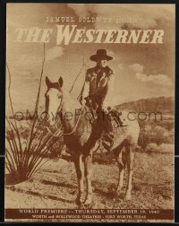 3p0274 WESTERNER world premiere souvenir program book 1940 William Wyler, Gary Cooper, ultra rare!