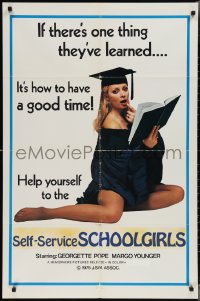 3p0882 SELF-SERVICE SCHOOLGIRLS 1sh 1975 if they learned one it's how to have a good time!